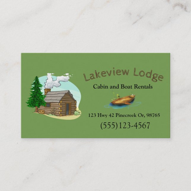 Cabin Resort Vacation Lodge Rental Business Card (Front)