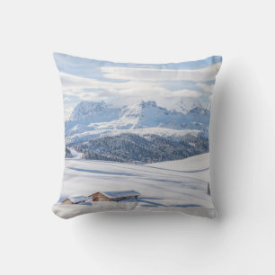 Cabin Retreat Snowscape   Dolomites Cushion