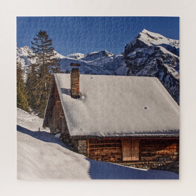 CABIN SNOW COVERED JIGSAW PUZZLE (Vertical)