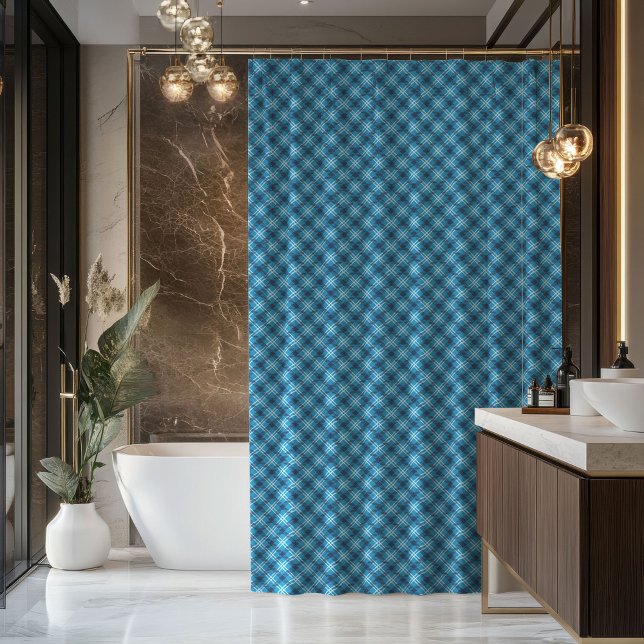 Cabin Style Curtain Navy Tartan Gift for Him (Cabin Style Curtain Navy Tartan Gift for Him)