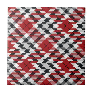 Cabin Style Red Black & White Flannel Tartan Plaid Tile