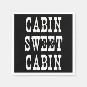 Cabin Sweet Cabin Black Napkin