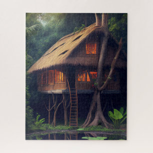 CABIN TINY HOUSE FOREST FANTASY JIGSAW PUZZLE