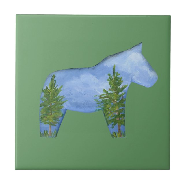 Cabin View Horse Tile (Front)