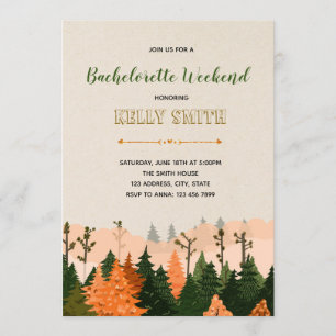 Cabin weekend bachelorette party invitation