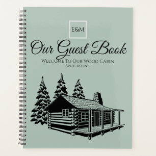 Cabin Welcome Guest Book Rustic Personalised Planner