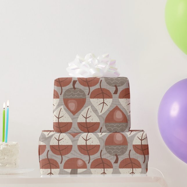 Cabincore Autumnal Stripes Wrapping Paper (Party Gifts)