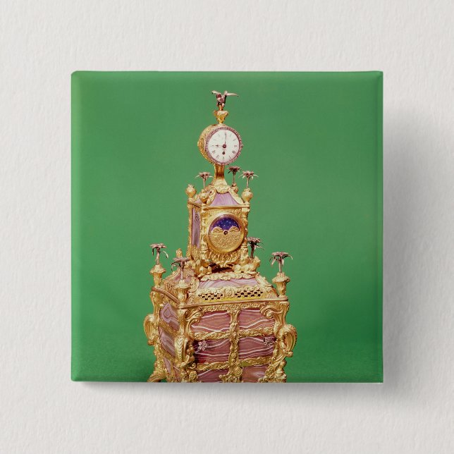 Cabinet clock, c.1766 15 cm square badge (Front)