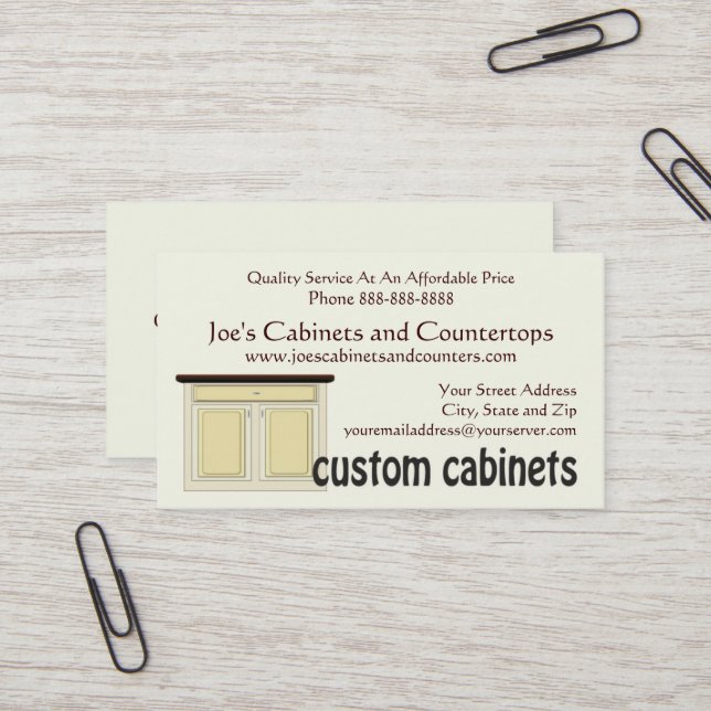 Cabinet Countertop Remodeling Business Card (Front/Back In Situ)