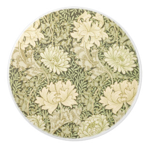 Cabinet Handles William Morris Chrysanthemum  Ceramic Knob