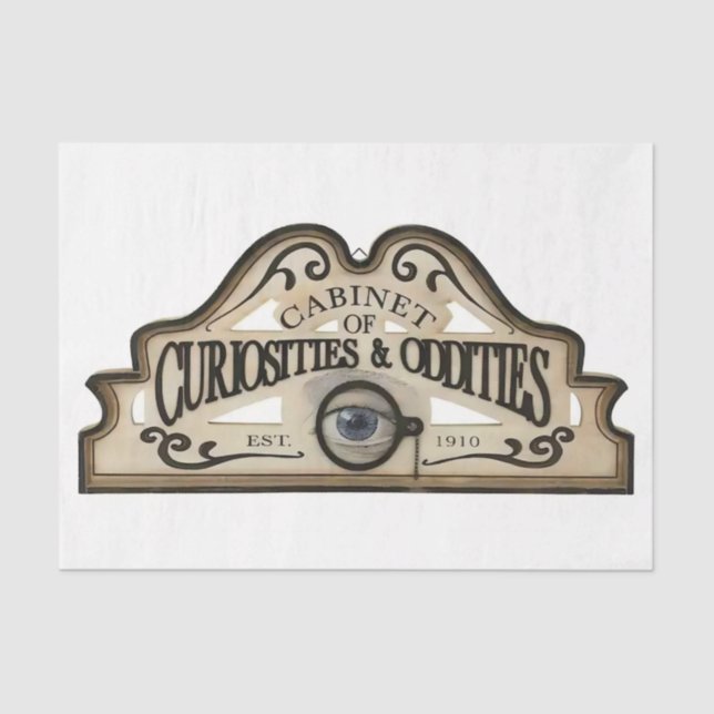 Cabinet of Curiosities & Oddities Sign Tissue Paper (Front)