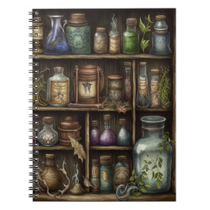 Cabinet of curiosities witches herbs and eyeballs notebook