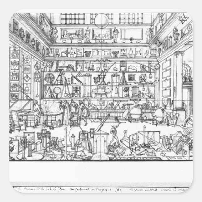 Cabinet of physics, 1687 square sticker (Front)