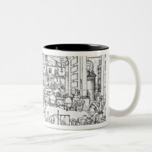 Cabinet of physics, 1687 Two-Tone coffee mug