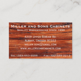 Cabinet Woodworking Carpentry Business Cards