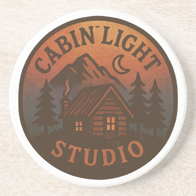 CabinLight Studio Water Bottle Coaster (Front)