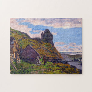 Cabins at Sainte-Adresse Monet Fine Art Jigsaw Puzzle