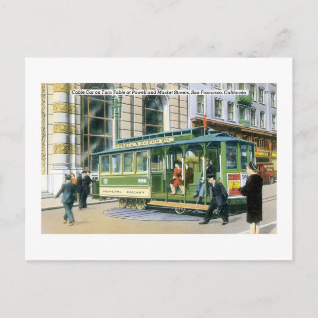 Cable Car, Market Street, SF, CA Postcard (Front)
