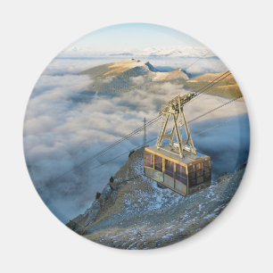 Cable car on the Mount Seceda in the Dolomites Magnet