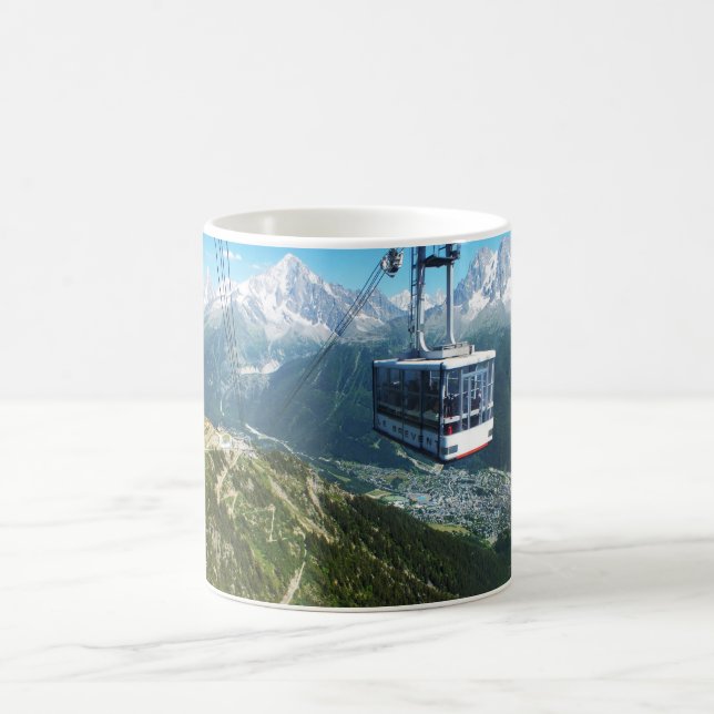 Cable car over Chamonix Coffee Mug (Center)