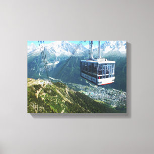 Cable car over Chamonix, France Canvas Print