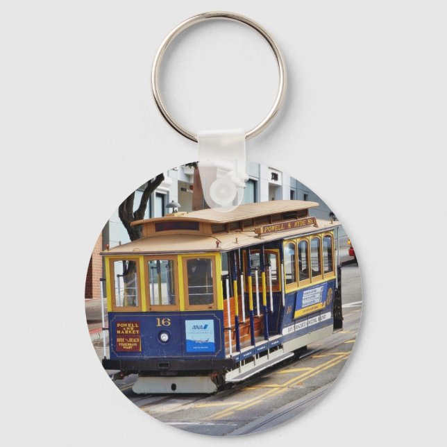 Cable Cars In San Francisco Key Ring (Front)