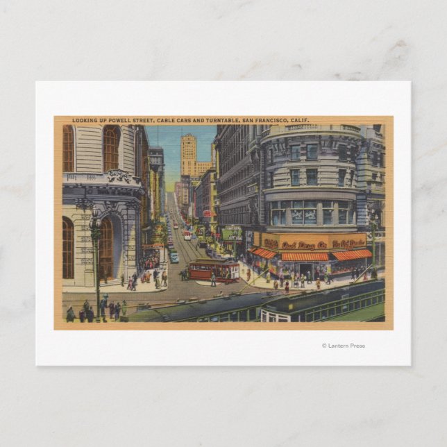 Cable Cars on Market and Powell Street Postcard (Front)