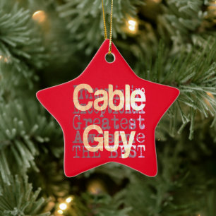 Cable Guy Extraordinaire Ceramic Tree Decoration