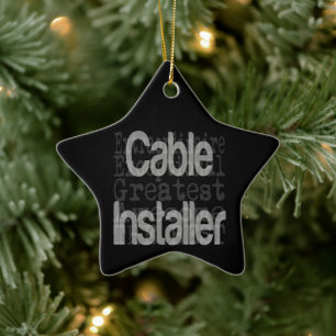 Cable Installer Extraordinaire Ceramic Tree Decoration