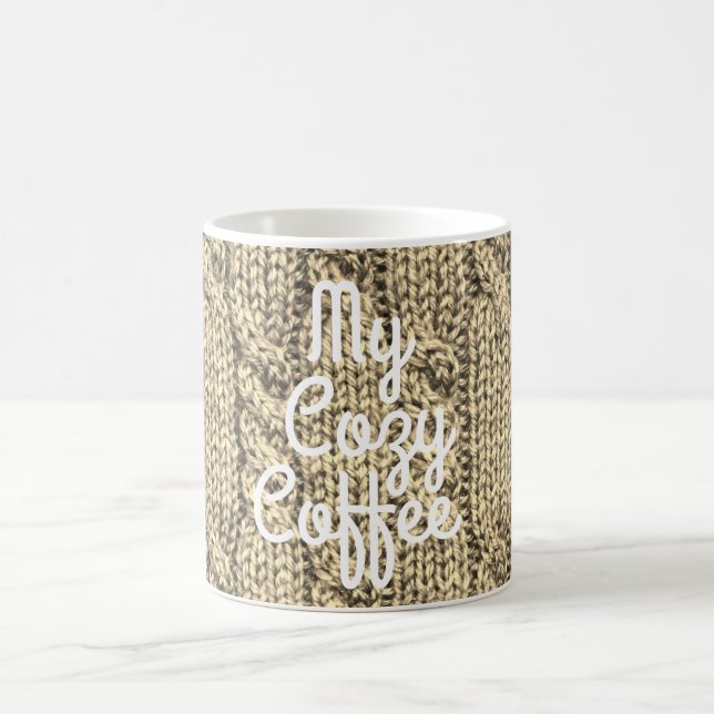 Cable knit sweater cute coffee mug (Center)