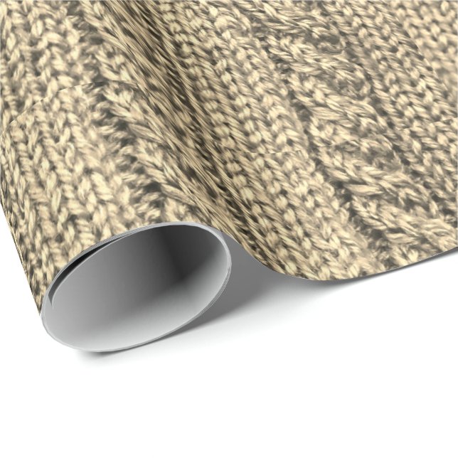Cable knit sweater wrapping paper (Roll Corner)