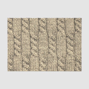 Cable knit sweater yarn gold tissue paper