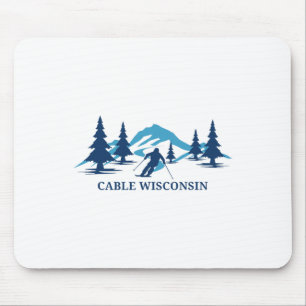 Cable Wisconsin Ski Resort Skiing Skier Mouse Mat