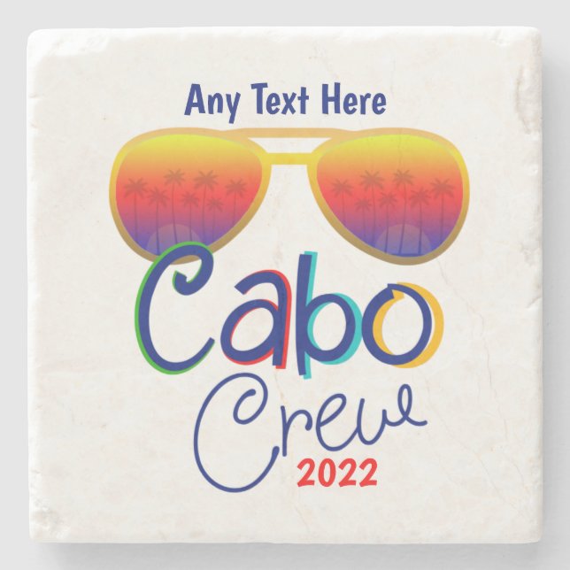 Cabo Crew Vacation Family Honeymoon Girls Group   Stone Coaster (Front)