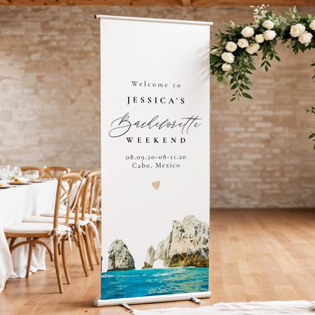 CABO Mexico Beaches Bachelorette Welcome Retractable Banner (Creator Uploaded)