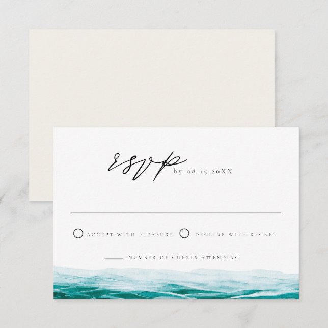 Cabo Mexico Ocean Beach Tropical RSVP Card (Front/Back)