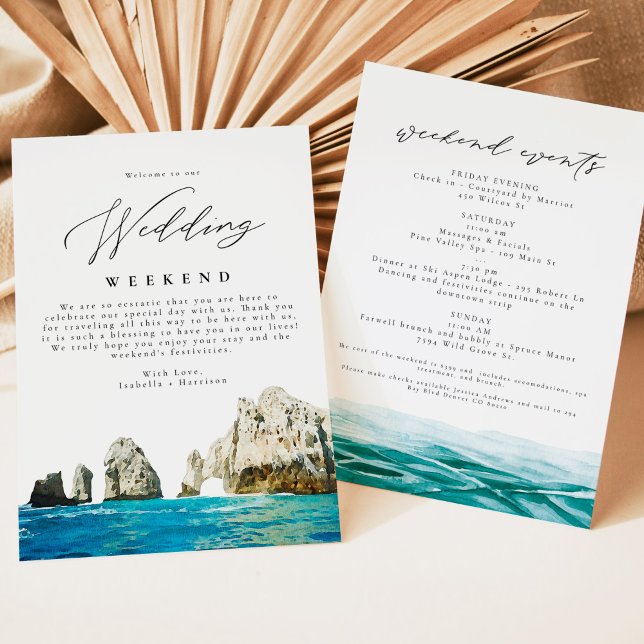 Cabo Mexico Wedding Welcome Letter Itinerary Invitation (Creator Uploaded)