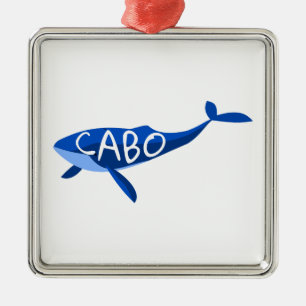 Cabo Mexico Whale Metal Tree Decoration