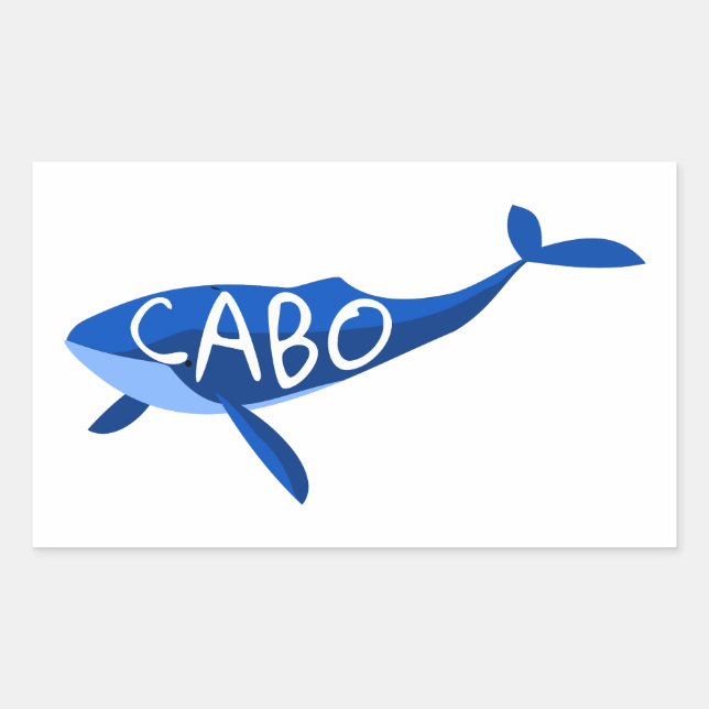 Cabo Mexico Whale Rectangular Sticker (Front)