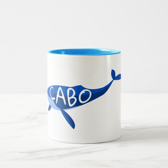 Cabo Mexico Whale Two-Tone Coffee Mug (Center)