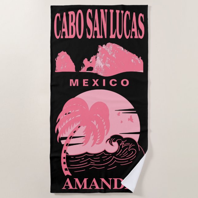Cabo San Lucas Bachelorette Party Custom Vacation Beach Towel (Front)