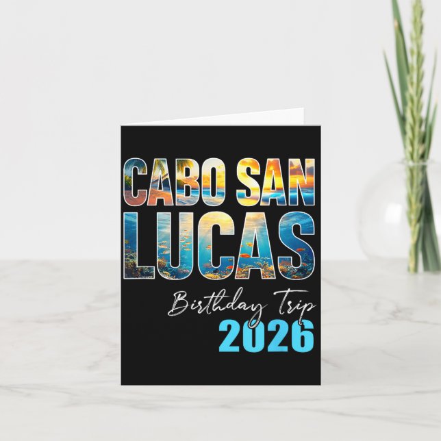 Cabo San Lucas Birthday Trip 2026 Vacation Party C Card (Front)