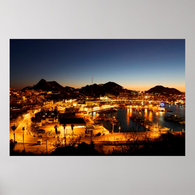 Cabo San Lucas Cityscape At Sunset, Mexico Poster (Front)