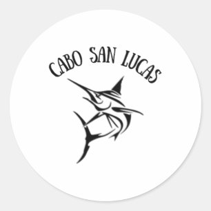 Cabo San Lucas Deep Sea Fishing Jumping Marlin Sou Classic Round Sticker