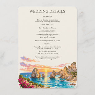 Cabo San Lucas Destination Wedding Details Enclosure Card
