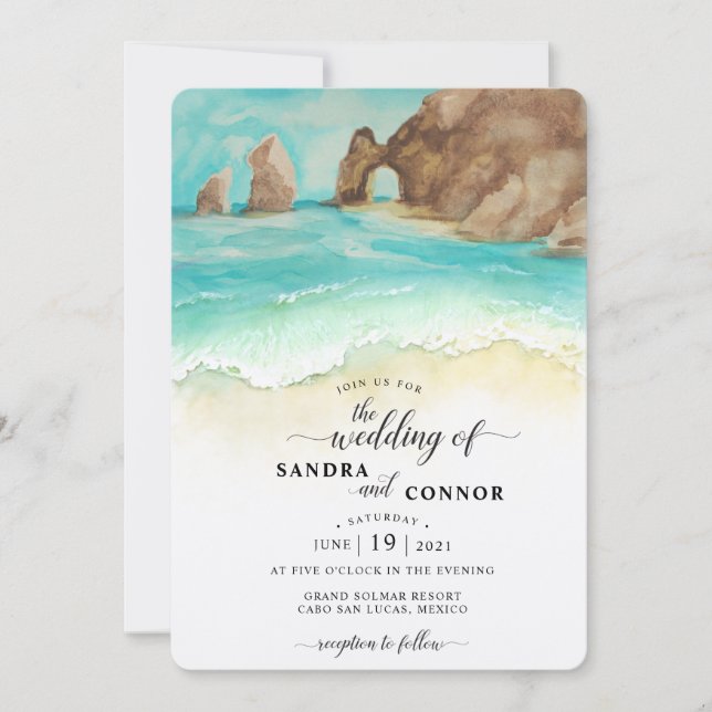 Cabo San Lucas | El Arco | Destination Wedding Invitation (Front)
