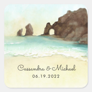Cabo San Lucas El Arco Destination Wedding Rou Square Sticker