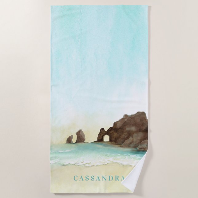 Cabo San Lucas | El Arco | Personalised Beach Towe Towel (Front)