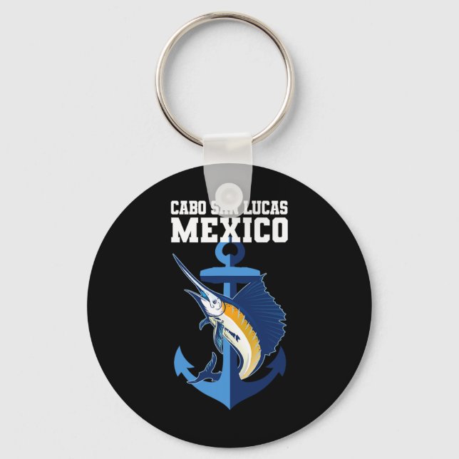 Cabo San Lucas Marlin Fishing Adventure Anchor  Key Ring (Front)
