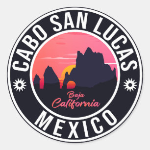 Cabo San Lucas Mexico Beach The Arch Vintage Classic Round Sticker